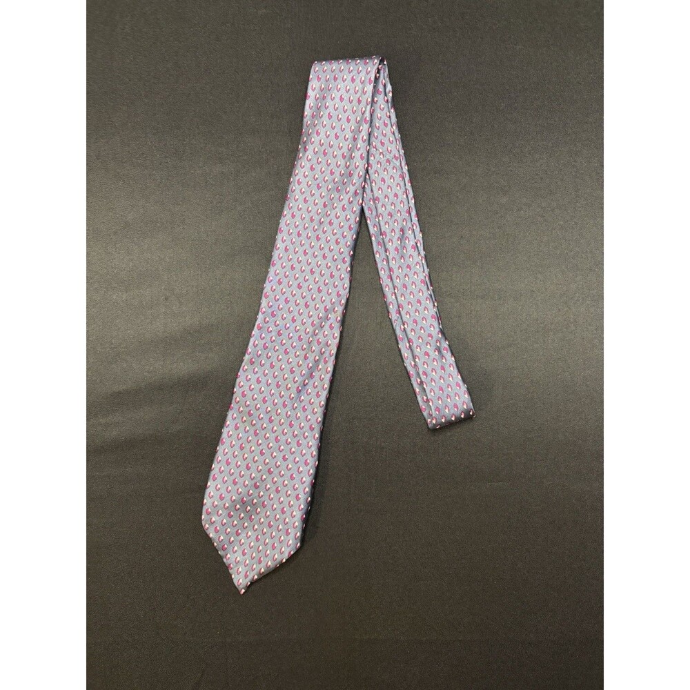 Nina Ricci Paris 100% Silk Tie Made in France Blue Pink Designer Necktie 3”